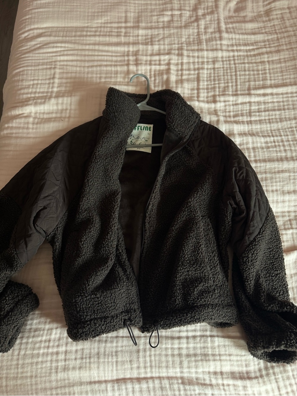 American Eagle Outfitters Offline Cropped Sherpa Dark Brown Jacket